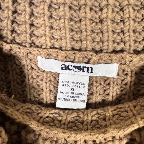 Acorn chunky beige knit cardigan is made from a blend of acrylic/cotton size XL - Picture 3 of 3